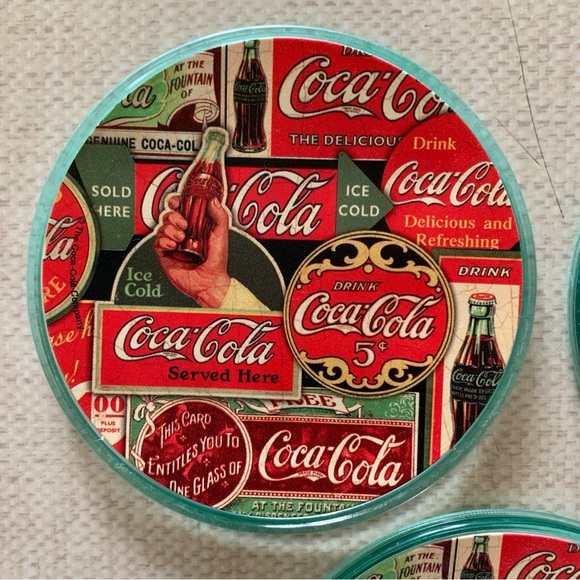 COCA-COLA Vintage Coasters Set Of 4 - Picture 2 of 9